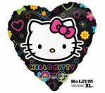 18" Hello Kitty Black Heart Shape